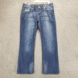 Cowgirl Tuff Jeans Womens 32 Don't Fence Me In Med Wash Stretch Mid Rise Bootcut